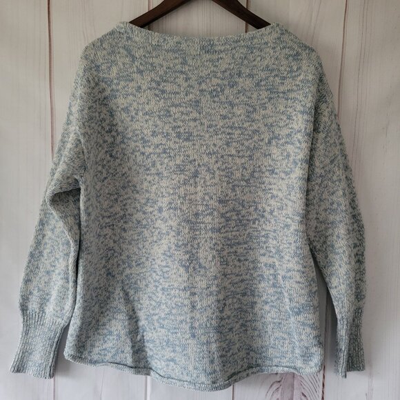 Chaps Cable Knit Pullover Chunky Sweater, Women’s L, Long Sleeve, Light Blue EUC - Picture 5 of 9